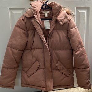 H&M pink puffer jacket size us 4 eur 34 nwt